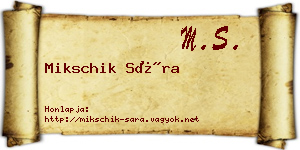 Mikschik Sára névjegykártya