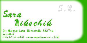 sara mikschik business card